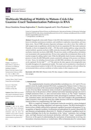 Multiscale Modeling of Wobble to Watson–Crick-Like Guanine–Uracil Tautomerization Pathways in RNA
