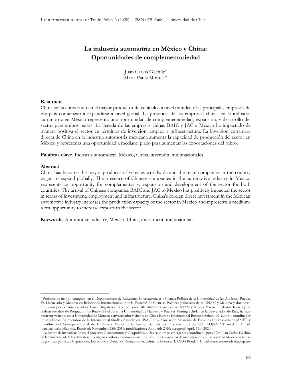 La Industria Automotriz En México Y China: Oportunidades De Complementariedad