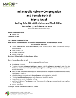 Indianapolis Hebrew Congregation and Temple Beth El Trip to Israel