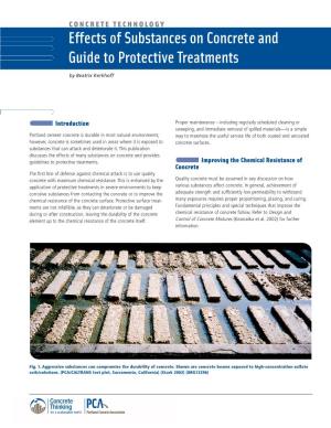 Effects of Substances on Concrete and Guide to Protective Treatments