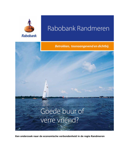 Een Onderzoek Naar De Economische Verbondenheid in De Regio Randmeren