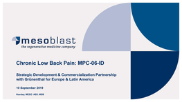 Chronic Low Back Pain: MPC-06-ID
