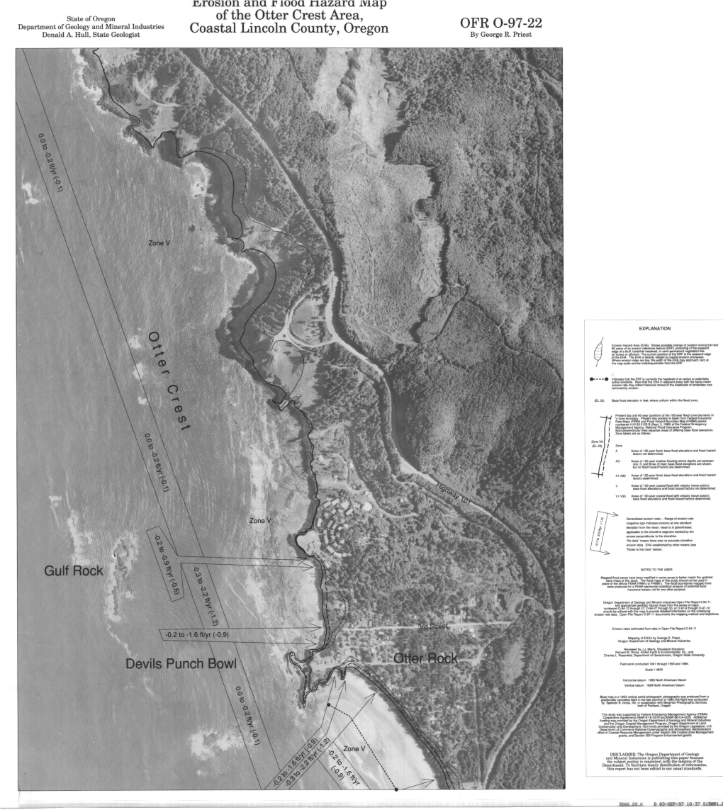 Erosion and Flood Hazard Map of the Otter Crest Area, Coastal Lincoln