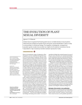 The Evolution of Plant Sexual Diversity