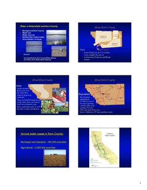 About Kern County • Background Kern County • Water Use • Water Sources R.I