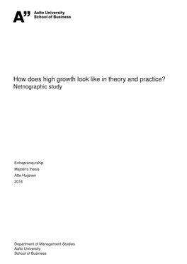 How Does High Growth Look Like in Theory and Practice? Netnographic Study