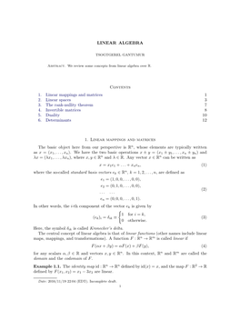 Review of Linear Algebra