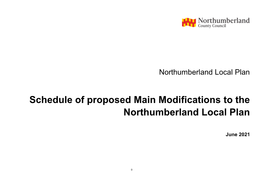 Schedule of Proposed Main Modifications to the Northumberland Local Plan