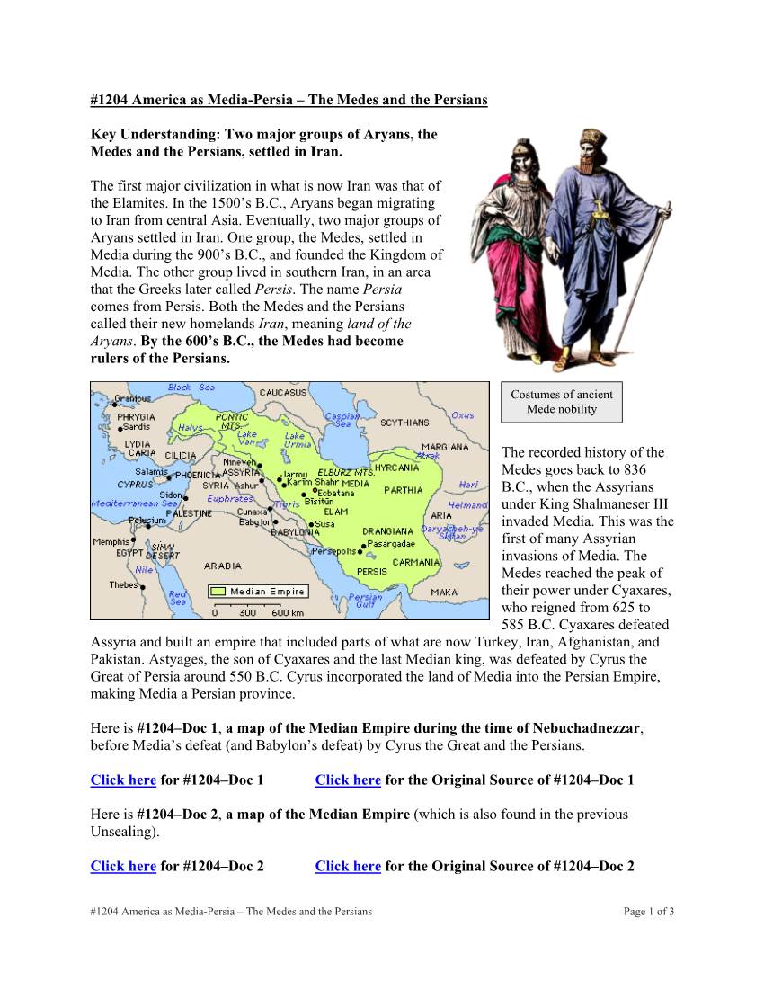 1204 America As Media-Persia – the Medes and the Persians