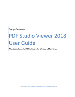 PDF Studio Viewer 2018 User Guide (.PDF)
