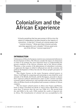 Colonialism and the African Experience