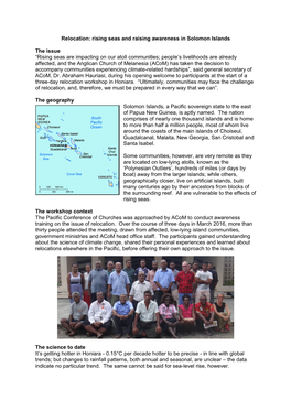 Relocation: Rising Seas and Raising Awareness in Solomon Islands