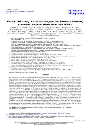 The GALAH Survey: an Abundance, Age, and Kinematic Inventory of the Solar Neighbourhood Made with TGAS? S