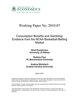Working Paper No. 2010-07