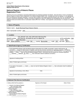 National Register Form Template