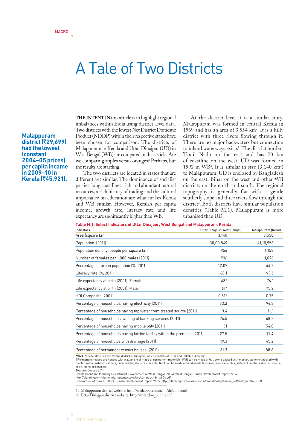 Macro: a Tale of Two Districts
