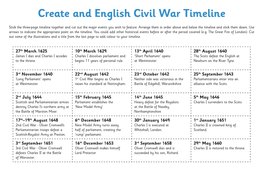 Create and English Civil War Timeline