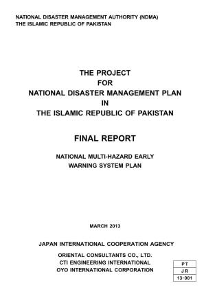 The Project for National Disaster Management Plan in the Islamic Republic of Pakistan