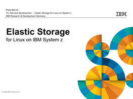 Elastic Storage for Linux on System Z IBM Research & Development Germany