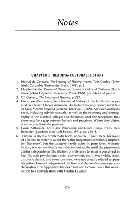 1. Michel De Certeau, the Writing of History, Trans. Tom Conley (New York: Columbia University Press, 1988), P