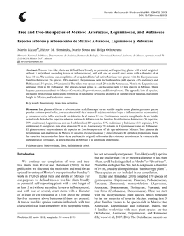 Tree and Tree-Like Species of Mexico: Asteraceae, Leguminosae, and Rubiaceae