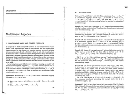 Multilinear Algebra a Bilinear Map in Chapter I