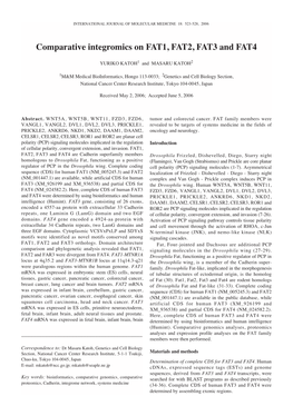 Comparative Integromics on FAT1, FAT2, FAT3 and FAT4