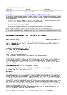 Haslemere to Midhurst (Via Lurgashall Or Lickfold)