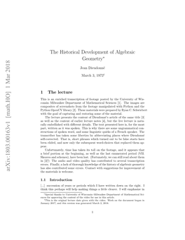 The Historical Development of Algebraic Geometry∗