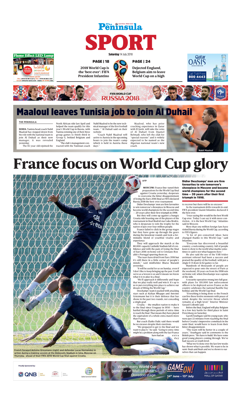 France Focus on World Cup Glory