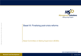 Basel III: Finalising Post-Crisis Reforms