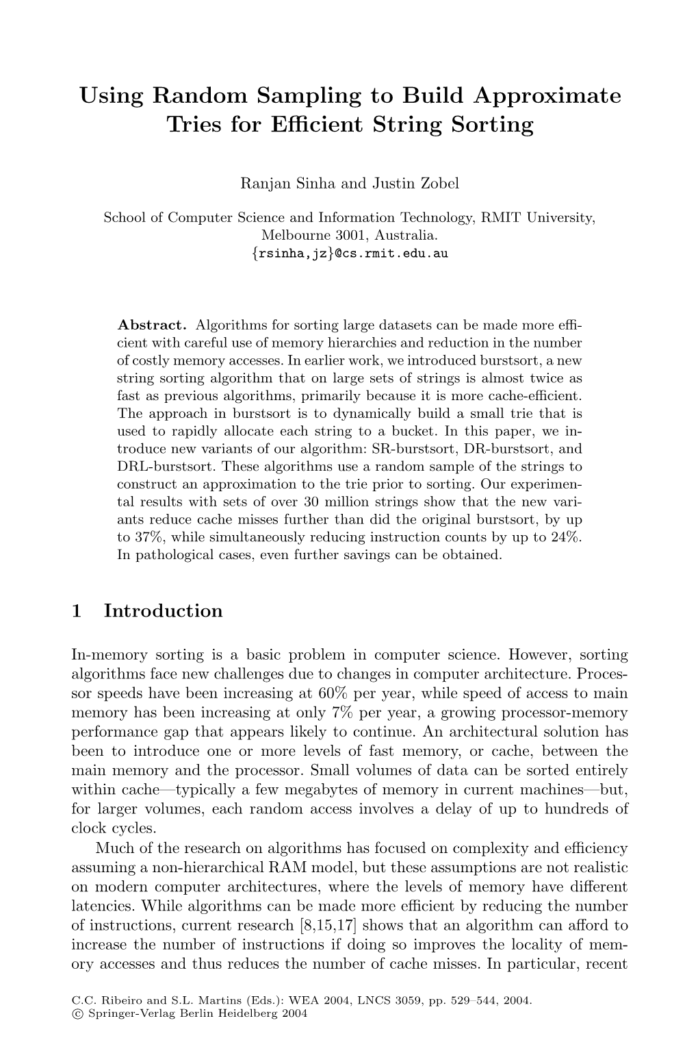 Using Random Sampling to Build Approximate Tries for Efficient