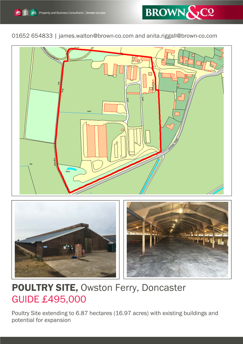 POULTRY SITE, Owston Ferry, Doncaster GUIDE £495,000 Poultry Site Extending to 6.87 Hectares (16.97 Acres) with Existing Buildings and Potential for Expansion