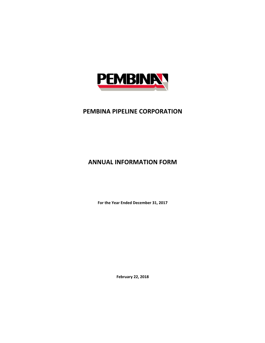 Pembina Pipeline Corporation Annual Information Form