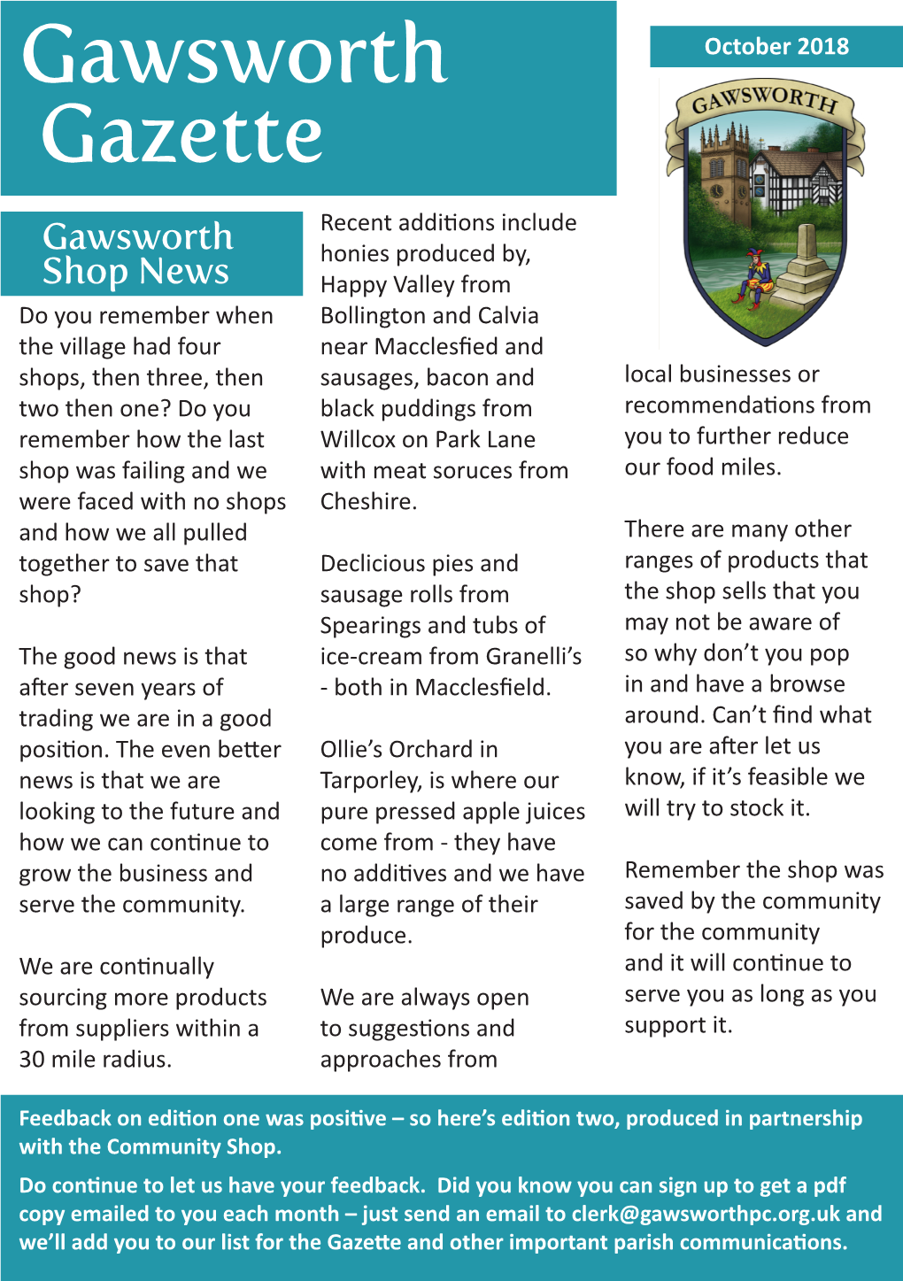 Gawsworth Gazette October 2018