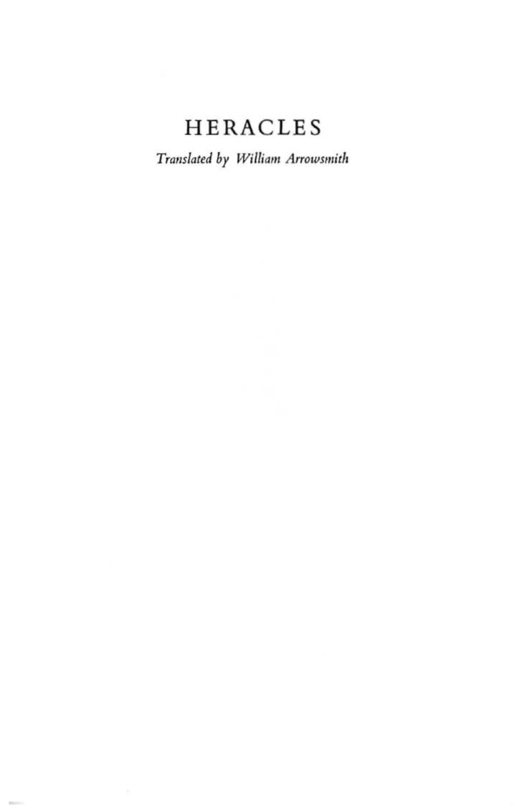 HERACLES Tratlslated by William Arrowsmith • HERA C I.Ils ~