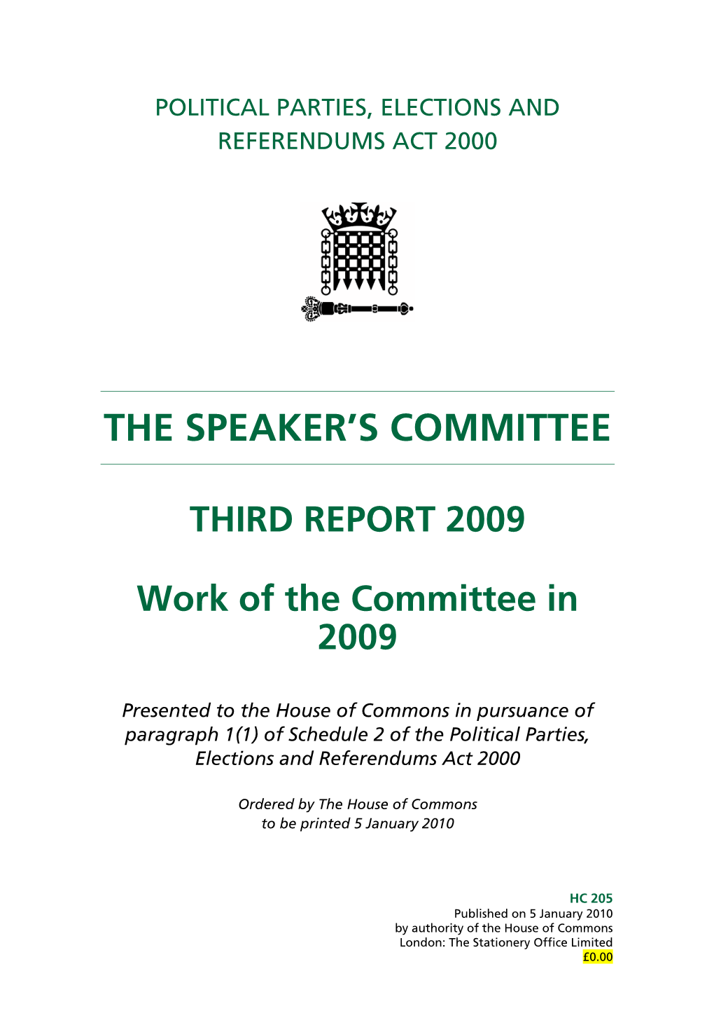 The Speaker's Committee