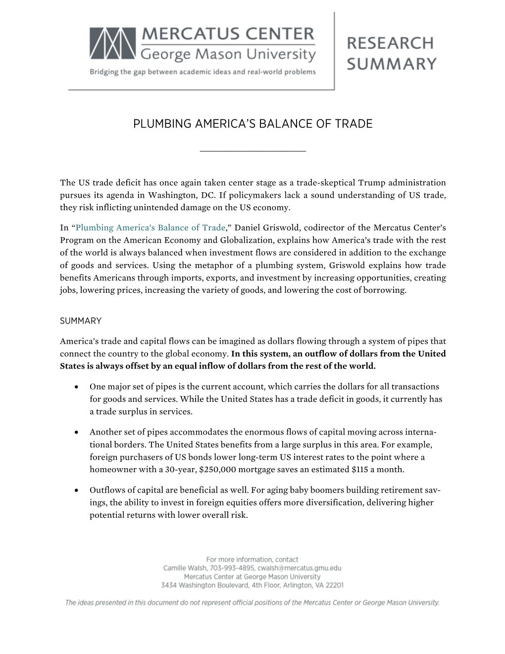 Pumbing America's Balance of Trade