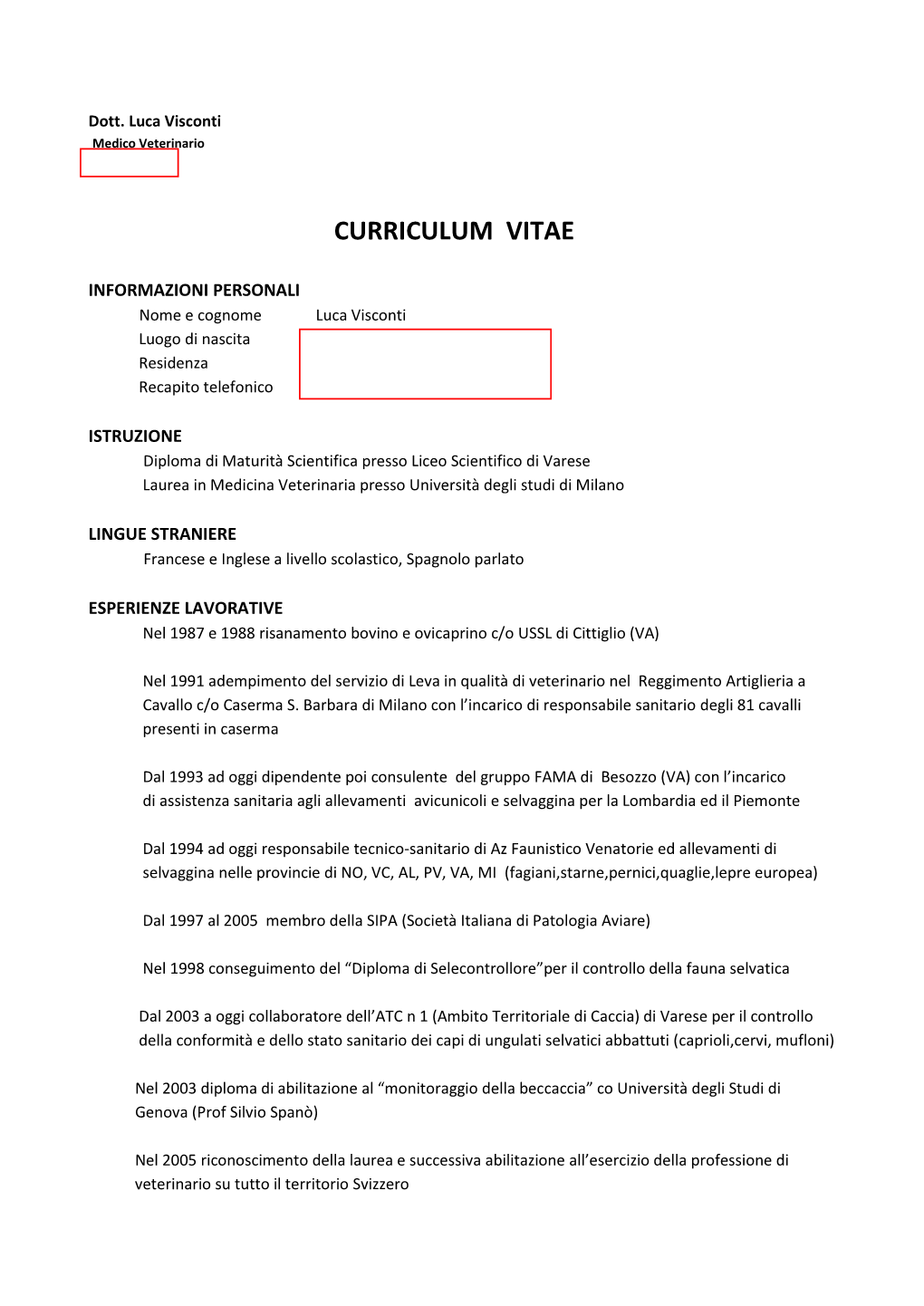 Curriculum Vitae