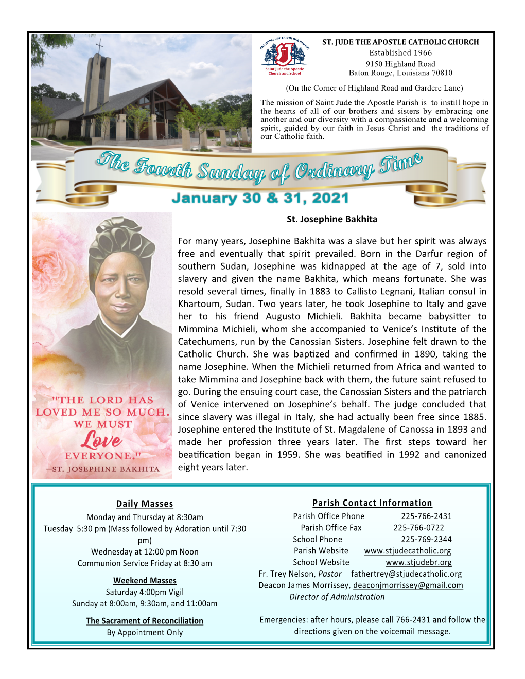 St. Josephine Bakhita for Many Years, Josephine Bakhita Was A