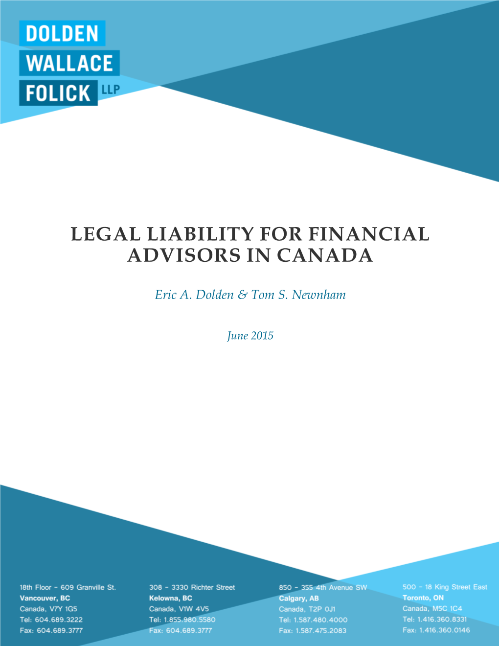 Legal Liability for Financial Advisors in Canada