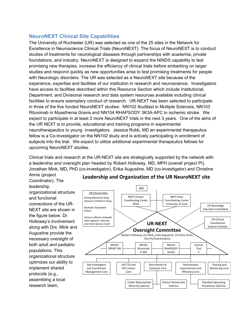 Neuronext Clinical Site Capabilities