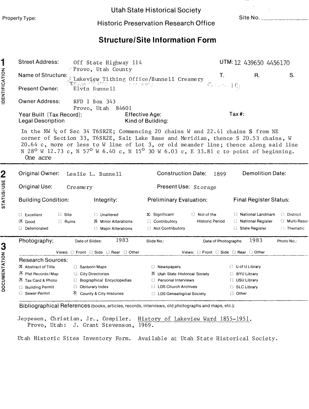 Structure/Site Information Form