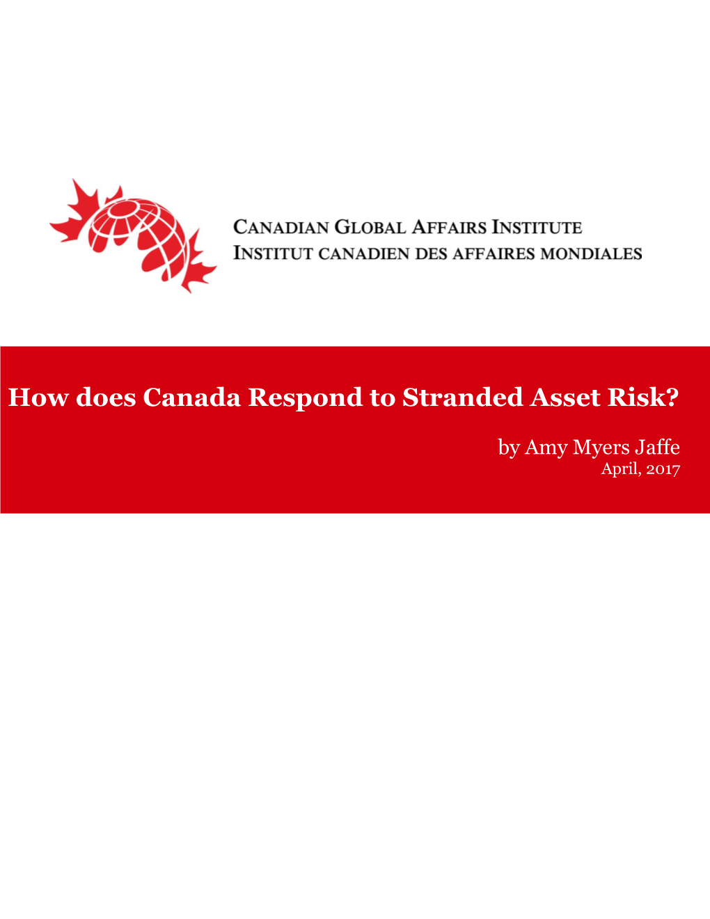 How Does Canada Respond to Stranded Asset Risk?