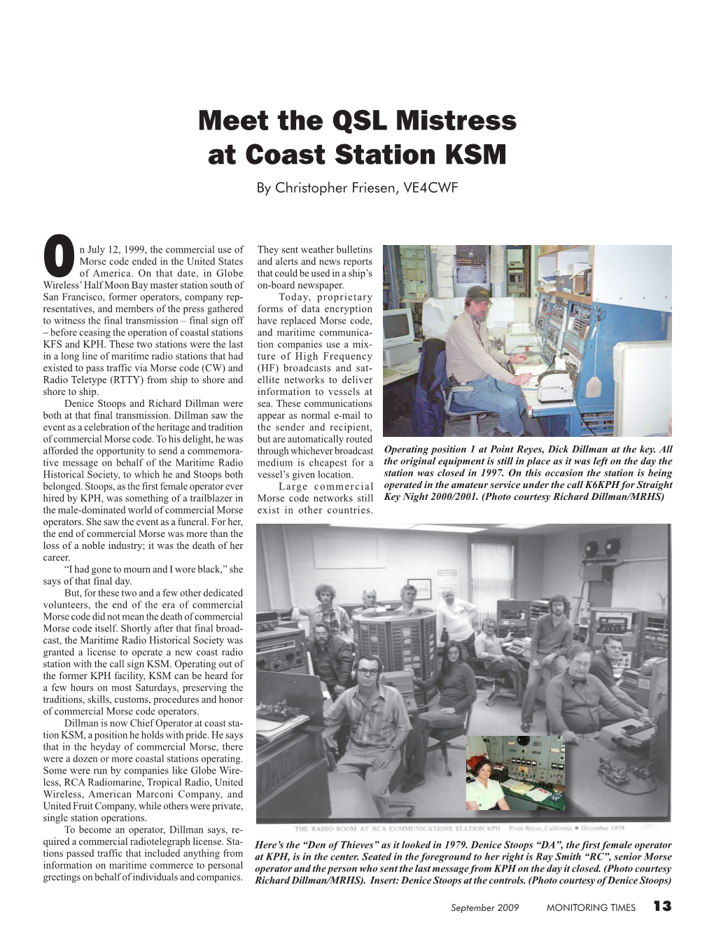 Meet the QSL Mistress at Coast Station KSM by Christopher Friesen, VE4CWF