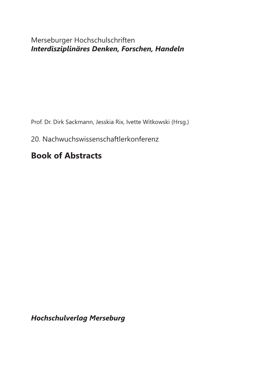 Book of Abstracts