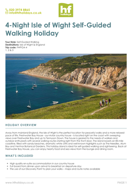 4-Night Isle of Wight Self-Guided Walking Holiday