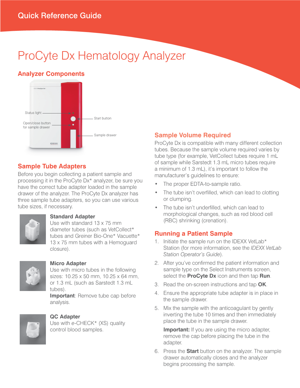 Procyte Dx Quick Reference Guide