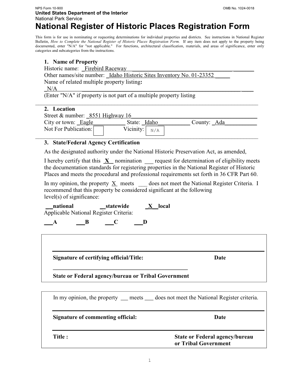 National Register of Historic Places Registration Form