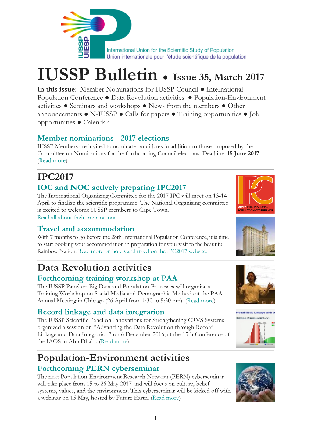 IUSSP Bulletin Issue 35, March 2017